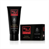 BADMAN Men's Grooming Charcoal Shaving Cream (60g) & Premium Natural Saffron Soap (150g)